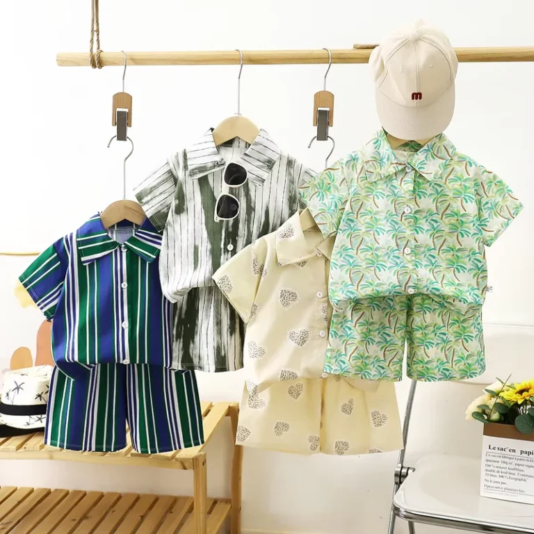 CHINEE-1-10-Years-Summer-Vacation-Beach-Boys-Clothing-Polo-Shirt-and-Shorts-Outfit-Children-Clothing-Sets