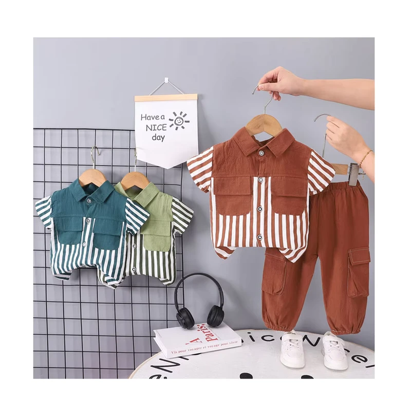 CHINEE-1-4-Year-Summer-Children-Wear-Toddler-Boys-Polo-Collard-Shirts-Short-Set-Formal-Top-Long-Pant-Toddler-Boy-Outfit-Sets-1