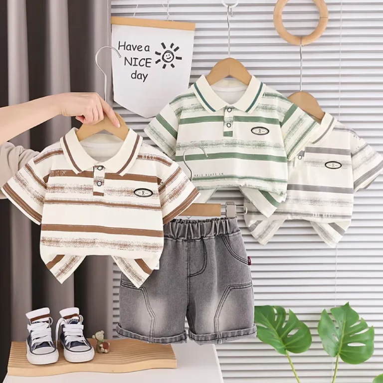 CHINEE-1-5Y-Toddler-Boys-2Pcs-Striped-Polo-Shirt-Denim-Shorts-Set-Summer-Casual-Kids-Outfit-Breathable-Baby-Boys-Clothing