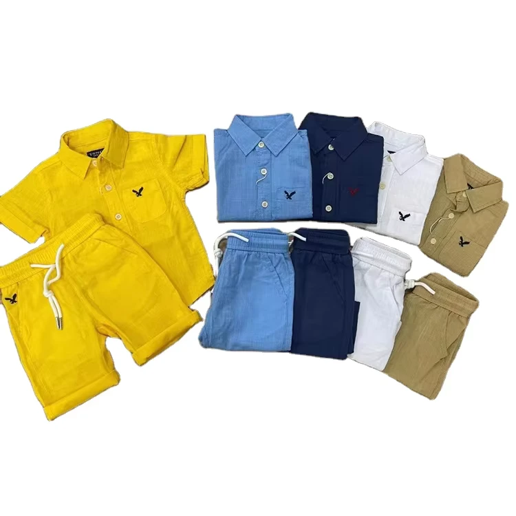 CHINEE-2-12-Years-Kids-Two-Piece-Set-Shirts-Washed-Boys-Clothing-Set-Summer-Workwear-Style-Casual-Boy-Suit-1
