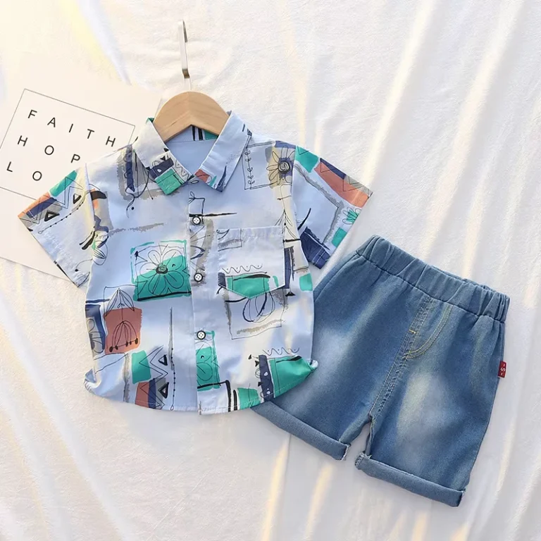 CHINEE-2-Piece-Kids-Sets-Boys-Summer-Clothes-Baby-Boy-Set-Lapel-Collar-Polo-T-Shirt-and-Shorts-Casual-Boys-Clothing-Sets-1-4-Years