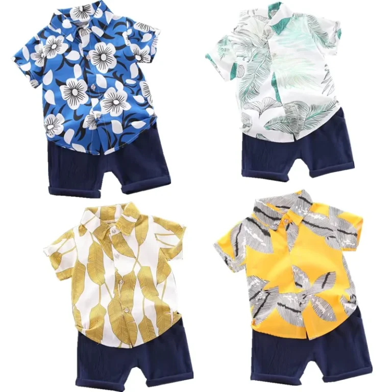 CHINEE-2pcs-Popular-Boys-Summer-Fashion-Print-Clothing-Sets-Kids-Cotton-Polo-Shirts-Casual-Shorts-with-Short-Sleeves-Baby-Boys-Girls