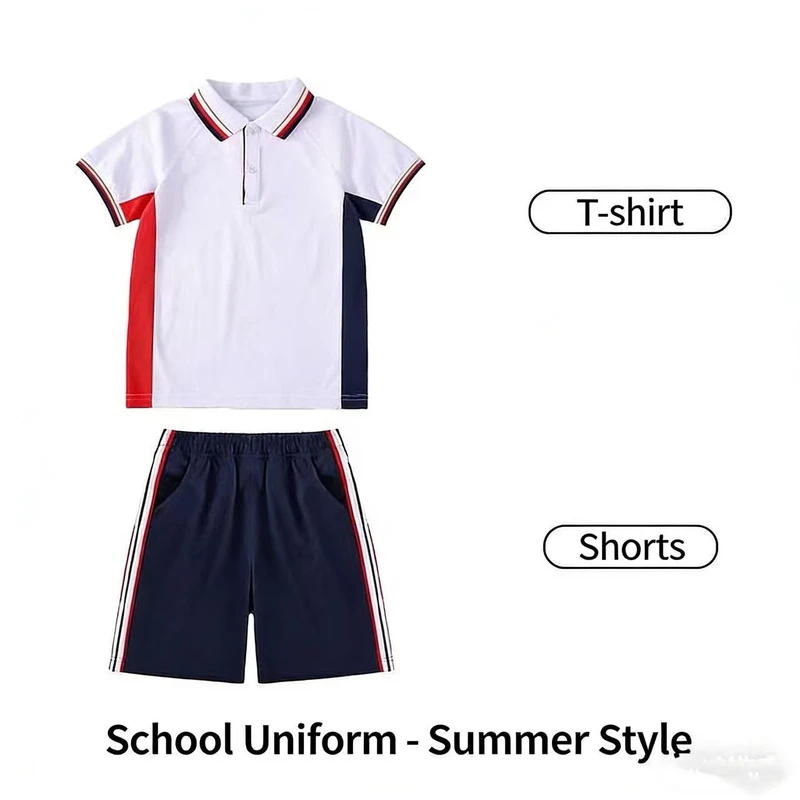 CHINEE-521001-High-Quality-OEM-School-Uniform-Contrast-Color-Cotton-Polo-Shirt-and-Bottoms-for-Primary-Secondary-School-1