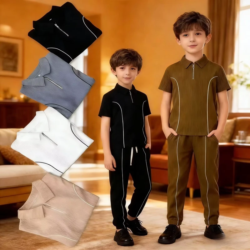 CHINEE-7.5-Dollar-Model-YQ287-Size-38-46-Summer-Wear-Kids-Boys-Polo-T-Shirt-Clothing-Set-Childrens-2-Piece-Clothing-Sets-for-Kid