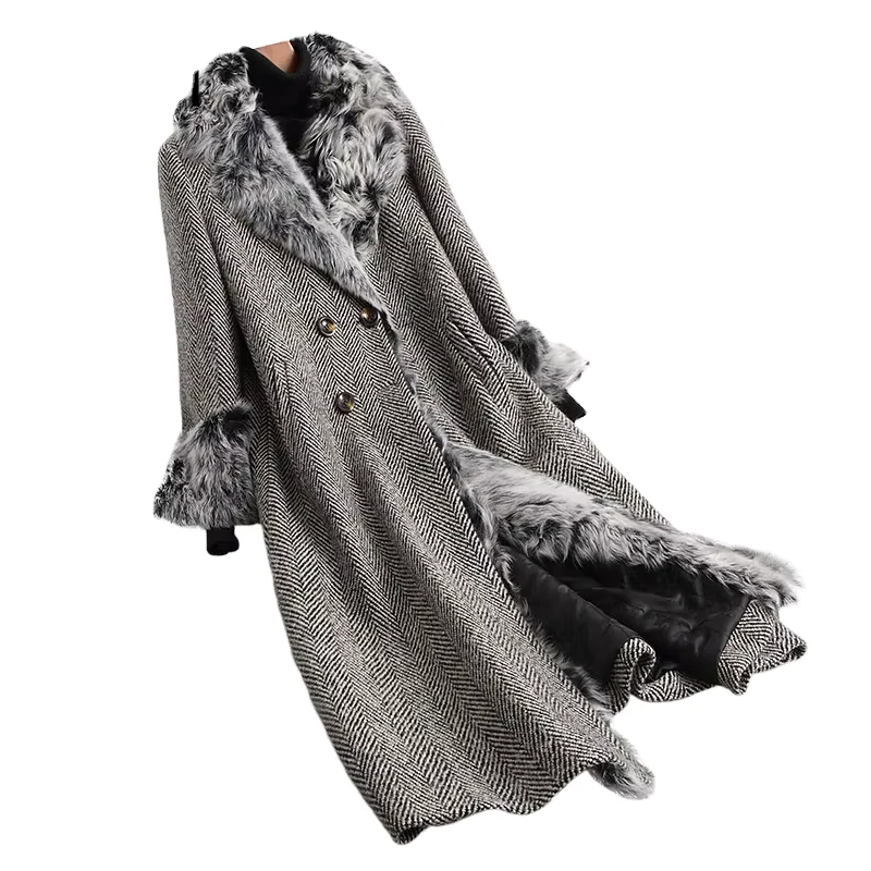CHINEE-A18121-Women-Herringbone-Wool-Coat-Jacket-Overcoat-With-Sheep-Fur-Collar-Womens-Winter-Warm-Coat-Genuine-Inside-Winter-Coat-1