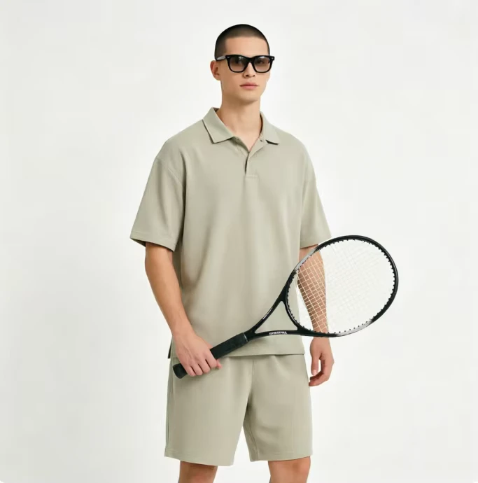 CHINEE-AMCLEVER-Summer-Mens-Cotton-Blend-Polo-Shirt-and-Shorts-Set-235gsm-Solid-Color-Relaxed-Fit-Tennis-Core-Streetwear-Tracksuit