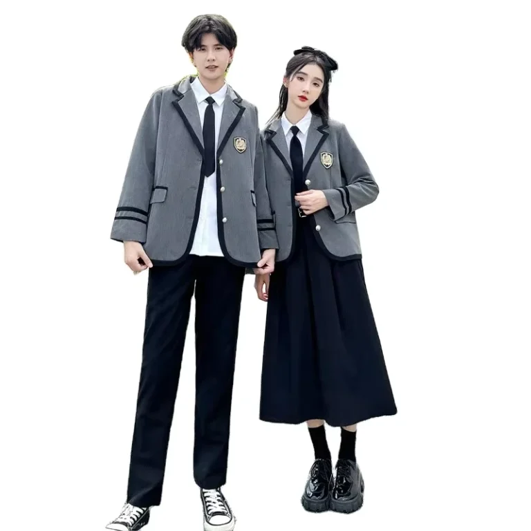 CHINEE-Academic-Style-Turn-Over-Collar-Blazer-Coat-Long-Dress-Pant-Suits-High-School-Students-Class-Team-Clothing-School-Uniforms