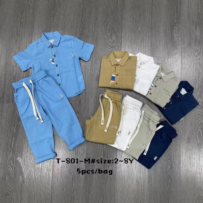 CHINEE-African-Suit-Foreign-Trade-Childrens-Casual-Cotton-Short-Sleeve-TEE-Shorts-2-in-1-Set-Spring-Autumn