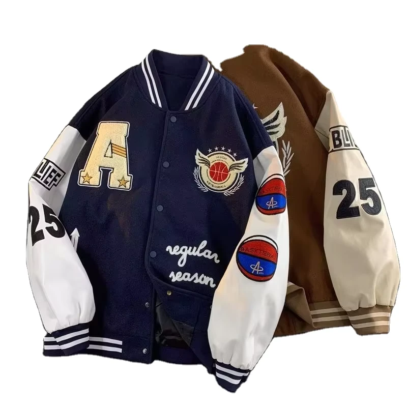 CHINEE-American-Letter-Embroidered-Coat-Unisex-Thickened-Jacket-Baseball-Uniform-Jacket