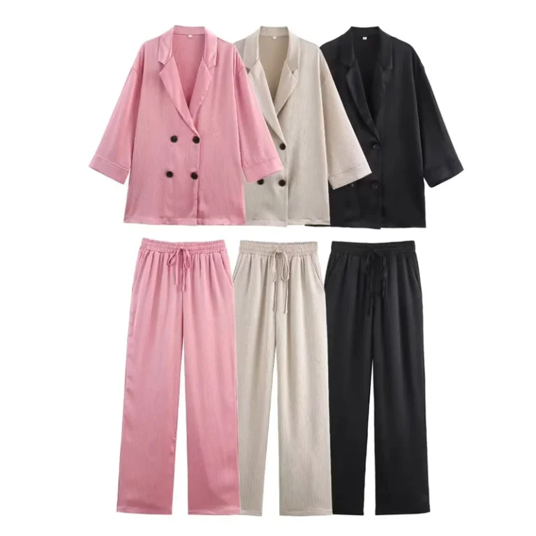 CHINEE-Autumn-New-Style-Simple-Elegant-Three-Color-Solid-Color-Suit-Set