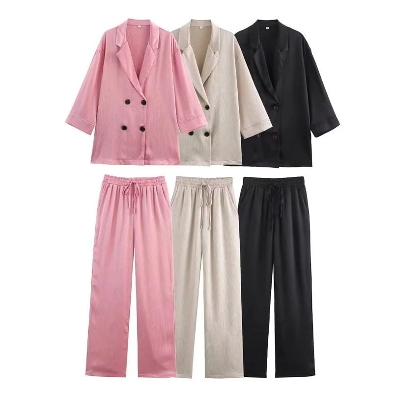 CHINEE-Autumn-New-Style-Simple-Elegant-Three-Color-Solid-Color-Suit-Set