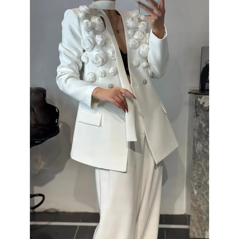 CHINEE-Autumn-Solid-Spliced-Appliques-Two-Piece-Sets-Female-V-Neck-Long-Sleeve-Patchwork-Pocket-Top-High-Waist-Pant-Set-for-Women-1