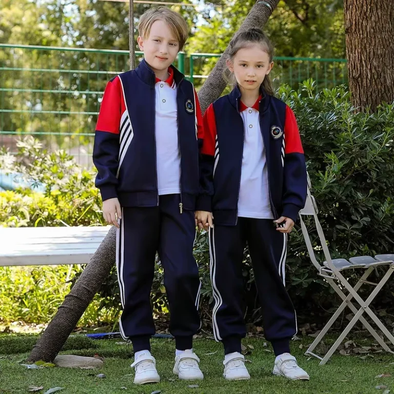 CHINEE-Autumn-Winter-Quickdry-Color-Block-Patchwork-Sports-Baseball-Jackets-Sweatpants-Zipper-Kids-Two-Piece-Tracksuit-Set-1