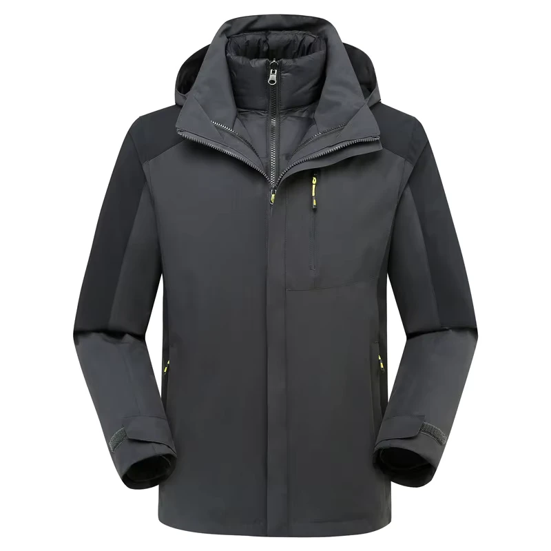 CHINEE-Autumn-Winter-Three-in-One-Zipper-Hooded-Outdoor-Jacket-for-Unisex-Waterproof-Windproof-Warm-Tex-Hiking-Jacket