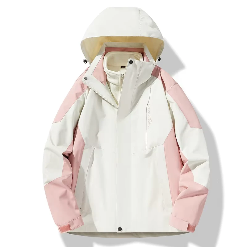 CHINEE-Autumn-Winter-Windproof-Waterproof-Breathable-3-in-1-Detachable-Water-Repellent-Windbreaker-Hiking-Outdoor-Jacket-Hooded-Unisex