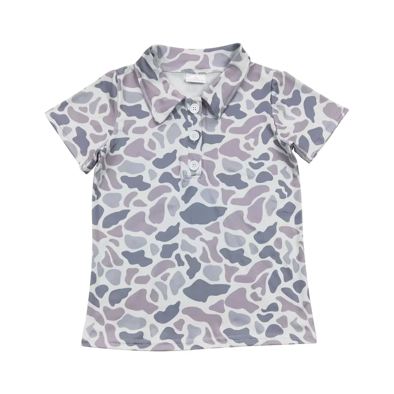 CHINEE-BT0597-Boy-Clothes-Light-Grey-Blue-Stained-Polo-Short-Sleeve-T-shirt-Western-Boutique-Summer-Kids-Clothes-1