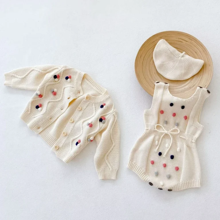 CHINEE-Babies-Clothings-Boys-Girls-Baby-Suit-100-Cotton-Small-Fur-Ball-Coat-Romper-Crawling-Suit-Two-piece-Suit-Separate-1