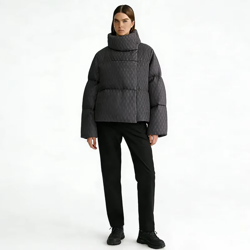 CHINEE-Black-Oversize-Short-Womens-Parka-Puffer-Jacket-Womens-Winter-Duck-Down-Jackets-Coat-for-Women