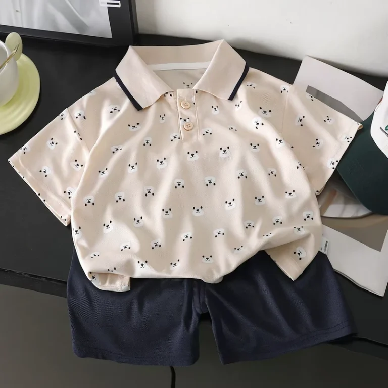 CHINEE-Boys-Childrens-Short-sleeve-Polo-Shirt-Set-Kids-Summer-Clothing-for-Toddlers-1