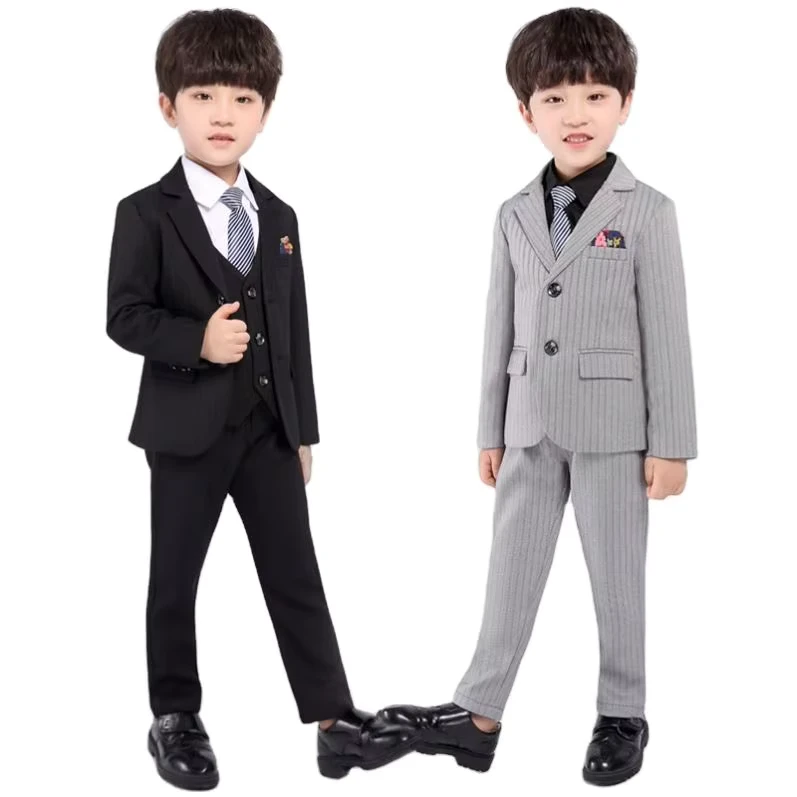CHINEE-Boys-Flower-Blazer-Vest-Trousers-3Pcs-Outfit-Children-Formal-Photography-Suit-Kids-British-Wedding-Party-School-Ceremony-Costume