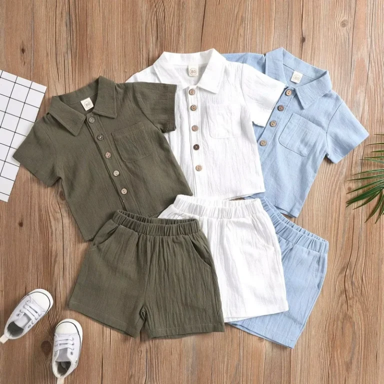 CHINEE-Boys-Summer-Casual-Style-Short-Sleeve-Polo-Shirt-Solid-Color-Two-Piece-Suit-Baby-Boy-Short-Set-1