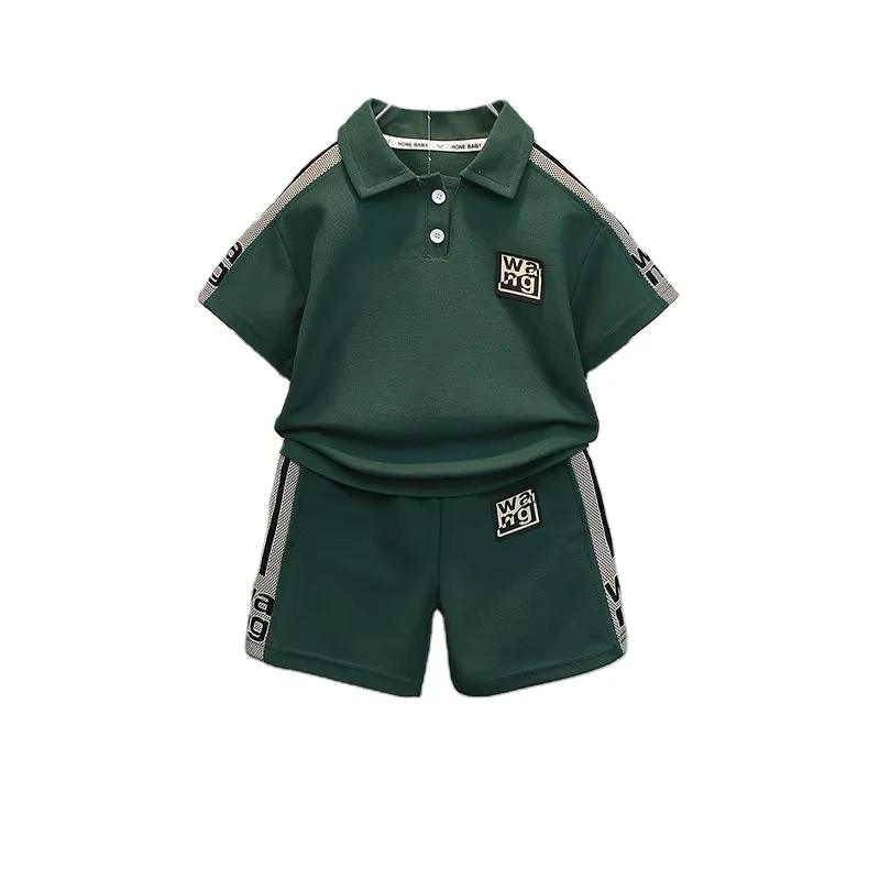 CHINEE-Boys-Summer-Polo-Shirt-Set-New-Baby-Short-sleeved-Two-piece-Childrens-Clothing-Set