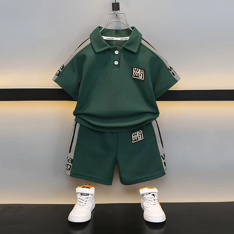 CHINEE-Boys-Summer-Polo-Shirt-Set-New-Baby-Short-sleeved-Two-piece-Set-Boys-and-Children-Fashionable-Children-Clothing-1