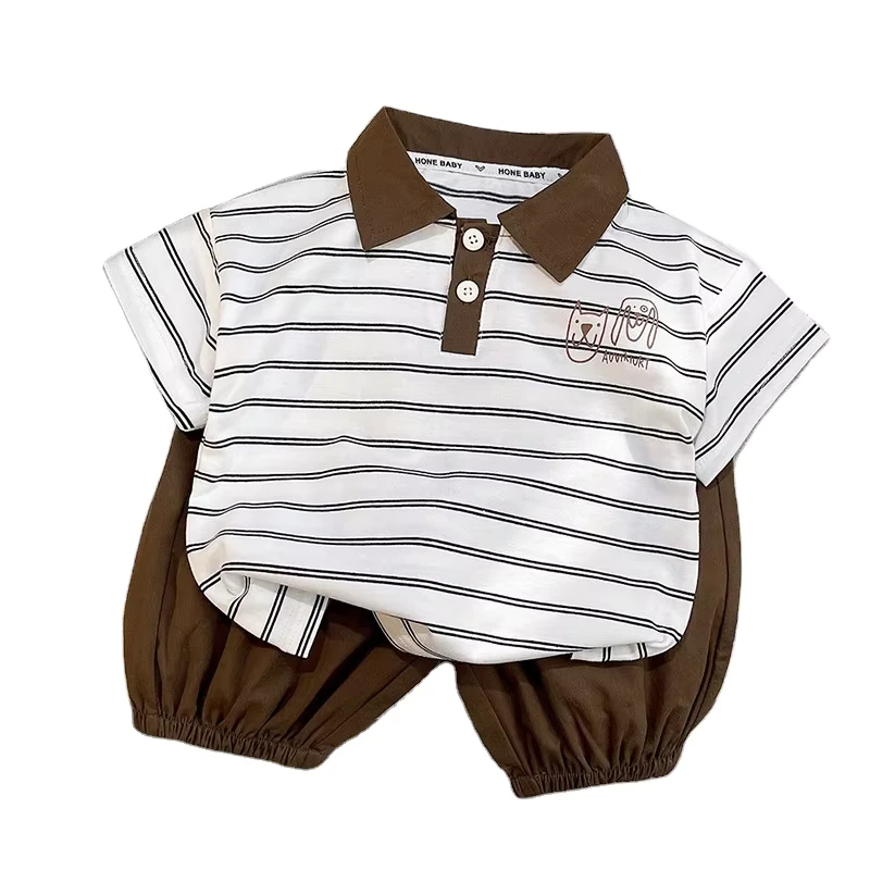 CHINEE-Boys-Summer-Thin-Short-Sleeve-Set-Boys-Summer-Cartoon-Print-Childrens-POLO-ShirtShorts-Two-Piece-Set-1