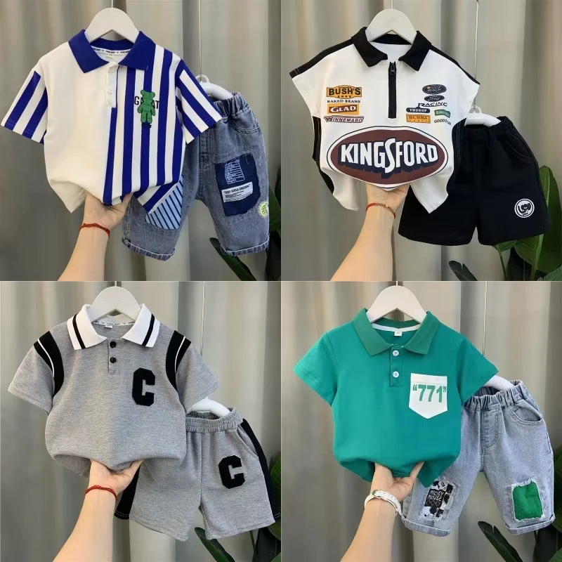 CHINEE-Boys-Summer-Two-Piece-Suit-Set-New-Stylish-Short-Sleeved-Trendy-Clothes-1
