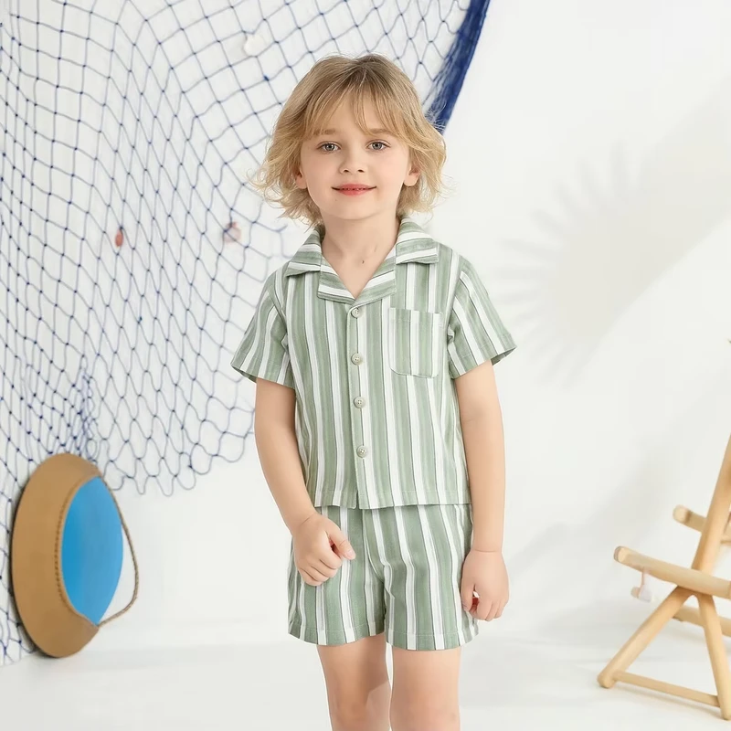 CHINEE-Boys-T-shirtspolo-Shirts-2Pcs-High-Quality-Unisex-Kids-T-Shirt-and-Shorts-Summer-Sets-Stripe-Shirts-for-Boys-2-14-Years