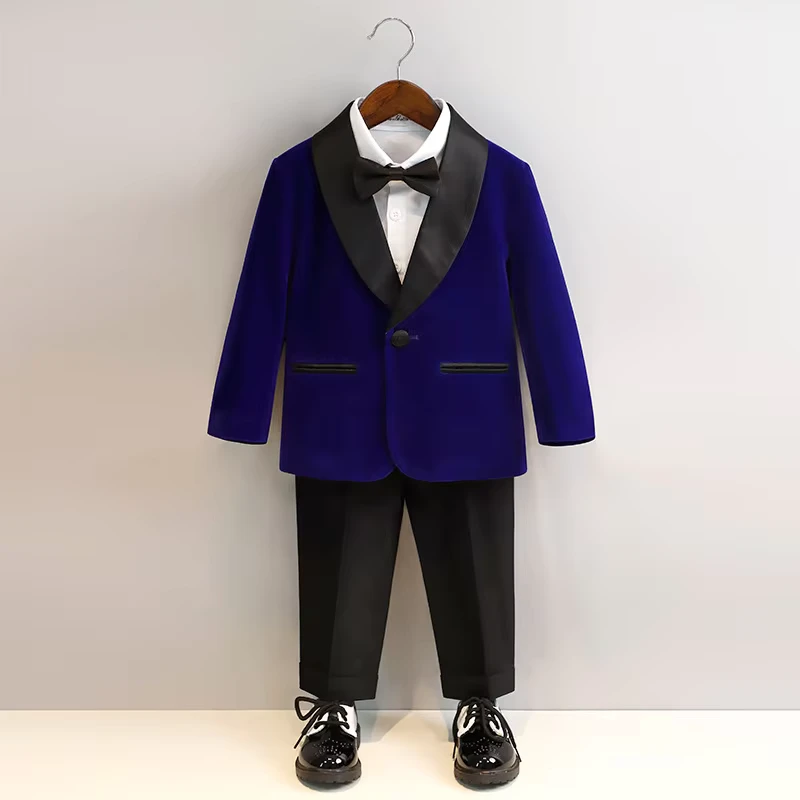 CHINEE-Boys-Velvet-Tuxedo-Suit-Formal-Wedding-Party-Performance-Outfit-Jacket-Shirt-Pants-and-Bow-Tie-Set