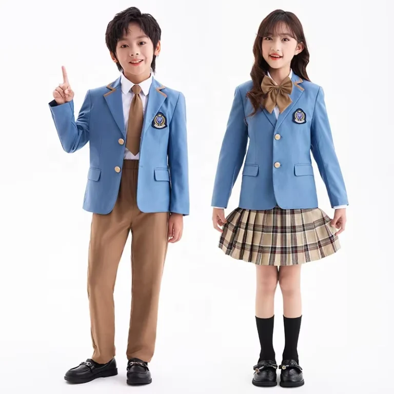 CHINEE-British-College-Style-School-Uniforms-Boys-and-Girls-Autumn-Suits-Plaid-Skirt-6Pieces-Suits-Elementary-School-Class-Uniforms-1
