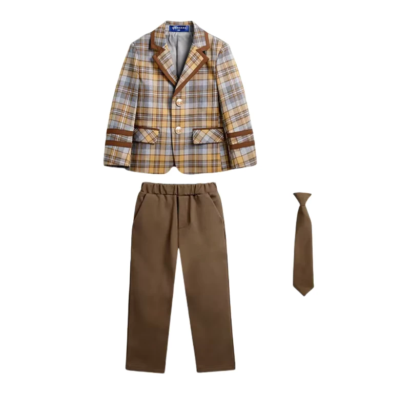CHINEE-Brown-Plaid-School-Formal-Wear-for-Boys-and-Girls-for-International-School-Uniform-for-Children-of-All-Ages