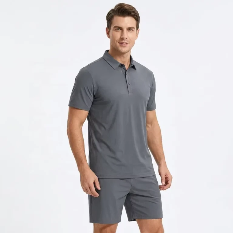 CHINEE-Business-Casual-Ice-Silk-Mens-Summer-Breathable-Quick-Dry-Polo-Shirt-and-Shorts-Set-for-Golf-Outdoor-Sports-1