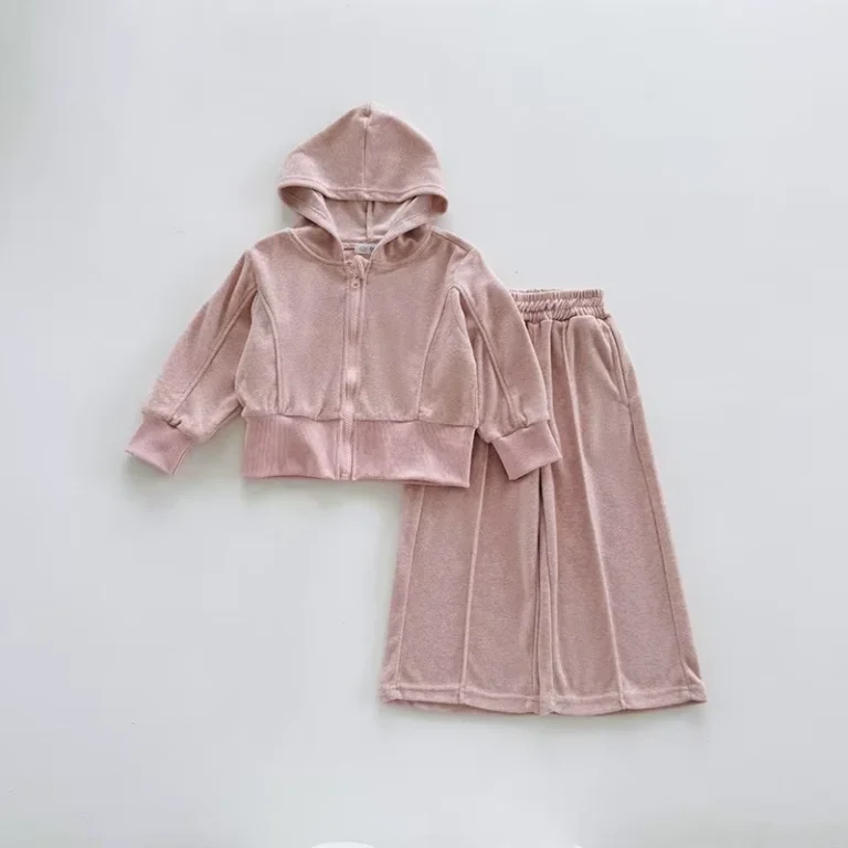 CHINEE-Casual-Girls-Clothing-Sets-for-Spring-Autumn-Teenagers-Terry-Towel-Hoodies-Oat-Solid-Color-Wide-Leg-Pants-2pcs-Outfits-1