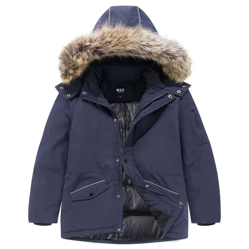 CHINEE-Casual-Winter-Wear-Jacket-for-Kids-Boys-Winter-Thick-Windproof-Puffer-Jacket-Faux-Fur-Hooded-Parka