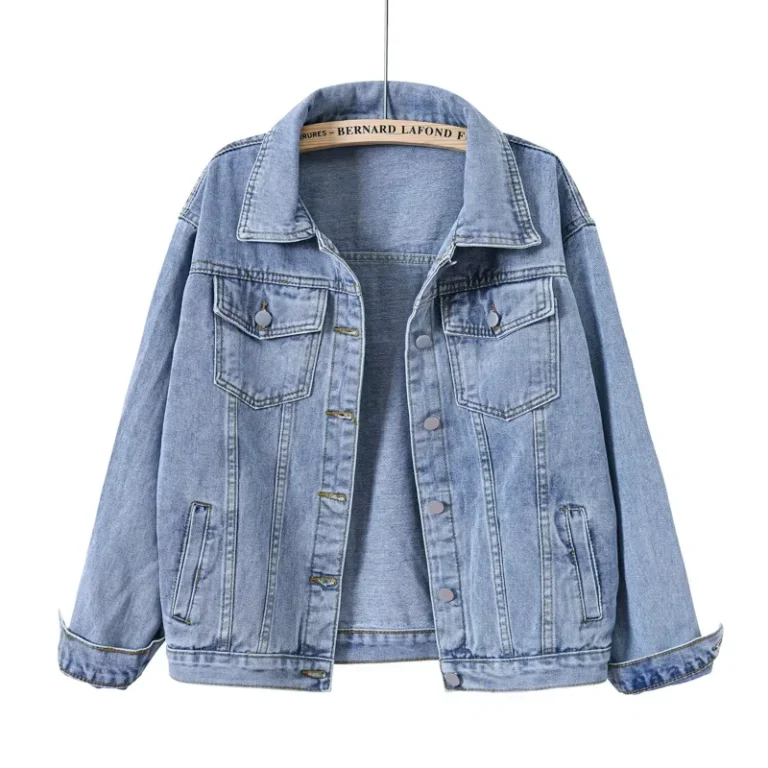 CHINEE-Casual-Womens-Denim-Coat-Blue-Long-Sleeve-Plus-Size-Denim-Jacket