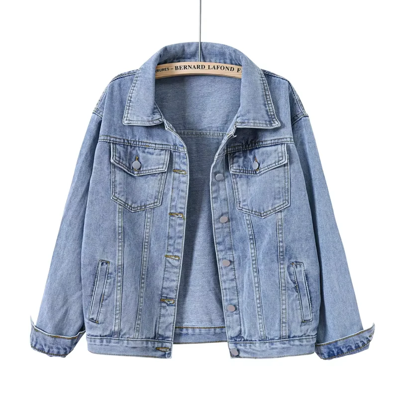 CHINEE-Casual-Womens-Denim-Coat-Blue-Long-Sleeve-Plus-Size-Denim-Jacket