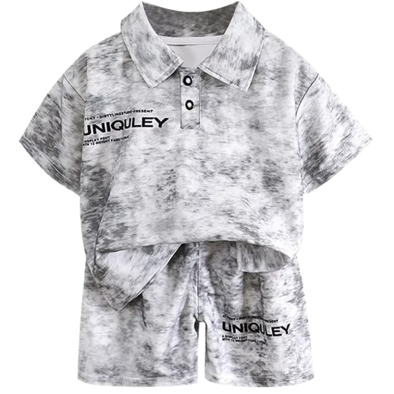 CHINEE-Childrens-Casual-POLO-Shirt-Suit-Korean-Fashion-Short-Sleeve-Shorts-with-Lapel-Summer-Collection