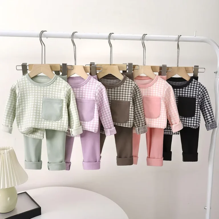 CHINEE-Childrens-Homewear-Set-Autumn-Boys-Girls-Pajamas-Thermal-Underwear-Long-Johns-Polyester