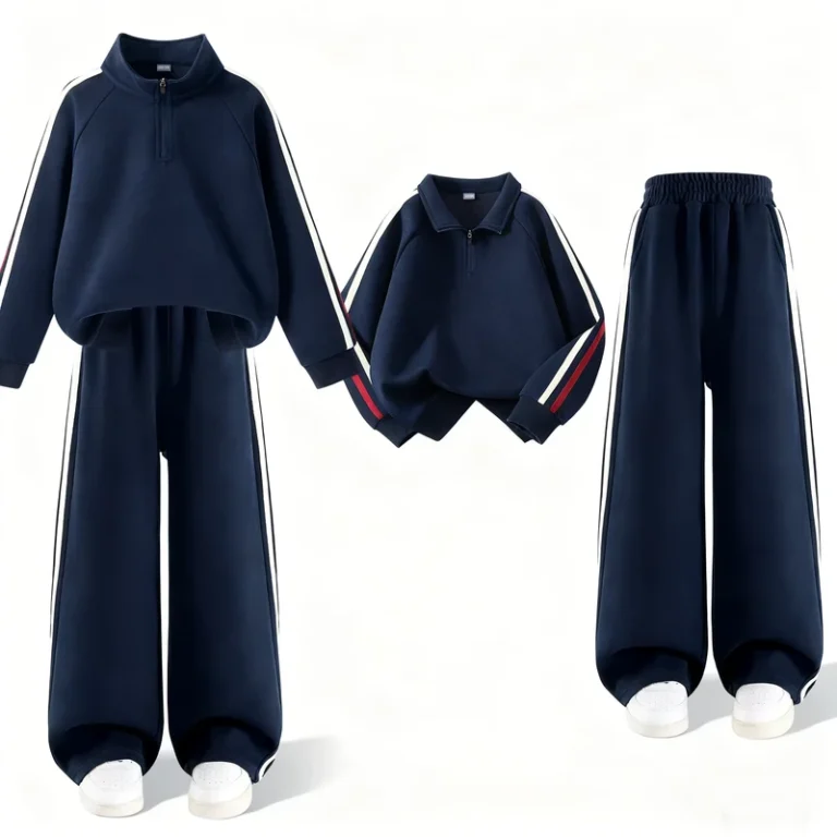 CHINEE-Childrens-Hoodie-Set-Spring-Autumn-New-Sportswear-Solid-Color-Western-style-Outdoor-Two-piece-Set-Stock-2