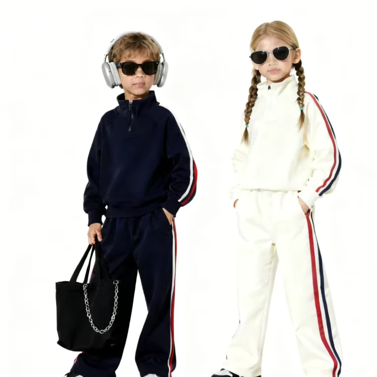 CHINEE-Childrens-Hoodie-Set-Spring-Autumn-New-Sportswear-Solid-Color-Western-style-Outdoor-Two-piece-Set-Stock-3