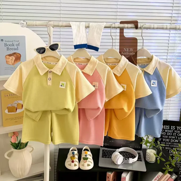 CHINEE-Childrens-POLO-shirt-set-summer-short-sleeved-shorts-with-a-collar-boys-and-girls-casual-sports-outfit-for-children-2