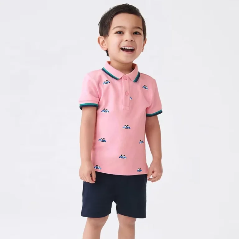 CHINEE-Childrens-Set-100-Cotton-Shortsleeve-T-shirt-and-Shorts-Knit-Printed-Polo-Neck-Pullover-Kids-Boys-Clothing-Sets-1