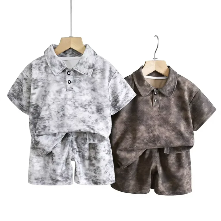 CHINEE-Childrens-Shirt-Set-Boys-Summer-Korean-style-Fashionable-Short-sleeve-Synthetic-Fiber-Blended-Shorts-Lapel-Clothing-1