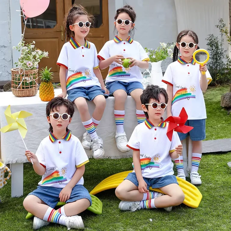 CHINEE-Childrens-Unisex-Performance-Uniform-Kits-for-Elementary-School-Cheerleading-Basketball-Dance-Chorus-Short-Sleeved