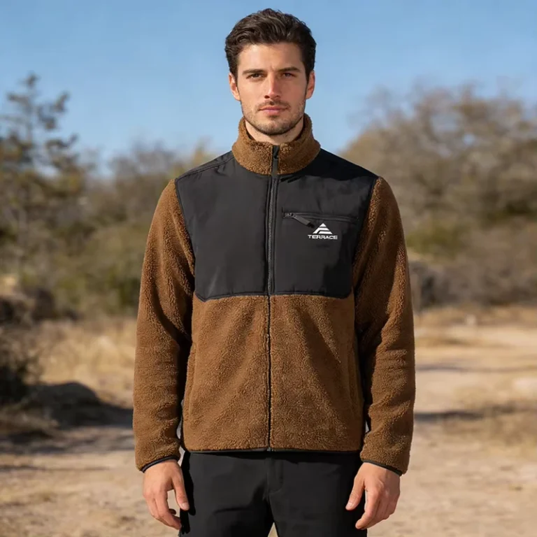 CHINEE-Chinese-Manufacturer-Outdoor-Sportswear-Mens-Thick-Sherpa-Fleece-Windproof-Jacket-Reinforcement-Full-Zip-Eco-Friendly