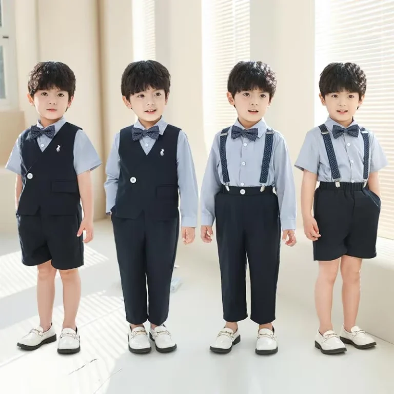 CHINEE-Classic-Navy-Blue-Boys-Vest-and-Shorts-Set-with-White-Dress-Shirt-and-Bow-Tie