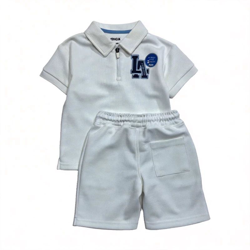 CHINEE-Classic-White-Boys-Polo-T-Shirt-and-Shorts-Set-Short-Sleeve-Two-Piece-Summer-Kids-Outfit