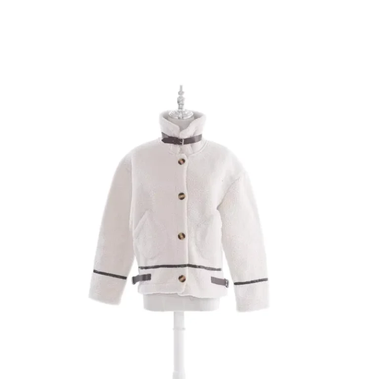 CHINEE-Classic-Womens-White-Woven-Print-Windproof-Short-Coat-Warm-Jacket-Fashionable-Eye-Catching-Design